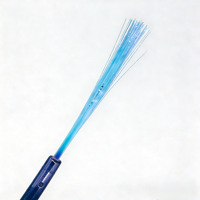 Bâton lumineux à fibres optiques clignotantes, alimenté par piles, LED arc-en-ciel, 35 cm, pour les fêtes, les anniversaires et les soirées