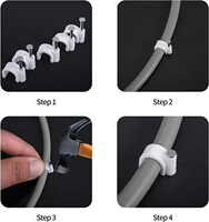 Support adhésif pour serre-câbles en plastique, fixation murale en nylon, accessoires de câblage, organisateur de câbles, clip plat pour clou
