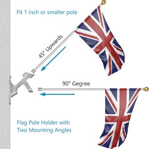 <strong>Flag</strong> Holder <strong>Flag</strong> <strong>Bracket</strong> Heavy Duty House <strong>Flag</strong> Pole Holder <strong>Bracket</strong> Aluminum Mount Stainless Steel <strong>Hardware</strong> - Product Image 2