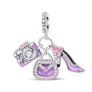 Nouveauté, Meilleures ventes : Bijoux, breloques et pendentifs DIY en zircon argenté, motifs <span class=keywords><strong>tortue</strong></span>, combinaison de natation, talons hauts, pieuvre, perles - Product Image 5
