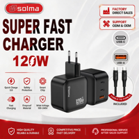 Pengisi Daya Nirkabel Tipe C 120W Langsung dari Pabrik, Super Charger untuk Ponsel OPPO, Apple, OnePlus, Samsung