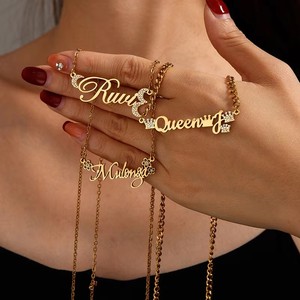 <span class=keywords><strong>Collier</strong></span> tendance en acier inoxydable avec diamants pour femmes, cadeau idéal pour meilleures amies, vente en gros - Product Image 3