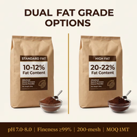 Poudre de cacao alcalinisée d'origine Ghana, 10-12% de matières grasses, qualité alimentaire, vente en gros, brun foncé, pour la pâtisserie, le chocolat et la confiserie