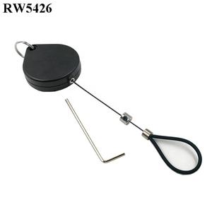 RUIWOR RW5426 Retraktor Kabel, Selang Silikon Berlapis Loop Kawat Stainless Steel Yang Dapat Disesuaikan Bentuk Hati Anti Maling - Product Image 1