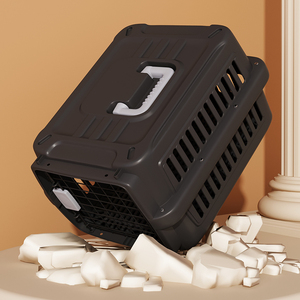 Cage de transport portable en plastique pour animaux de compagnie, approuvée par les compagnies aériennes, pour chat et <span class=keywords><strong>chien</strong></span>, idéale pour l'avion, la <span class=keywords><strong>voiture</strong></span> et l'extérieur - Vente en gros usine - Product Image 6