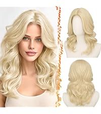 Peluca de Cabello Humano <span class=keywords><strong>Rubio</strong></span> Cenizo Corto Ondulado, Largo hasta los Hombros, con Flequillo Cortina que Rodea el Rostro, Aspecto Natural para Uso Diario y Fiestas - Product Image 2