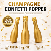 Canon à Confettis Miniature en Gros, Bouteille Dorée, Lanceur de Confettis pour Mariage, Anniversaire, Noël, Décoration d'Événements, Lanceur de Confettis Printanier