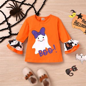 New Kids Clothing Set Halloween Elements Printed Long Sleeve Top Flare Pants 2 Pcs Suit Halloween <strong>Costume</strong> <strong>for</strong> <strong>Children</strong> Girls - Product Image 5