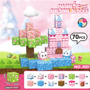 Nuovi Blocchi Magnetici da Costruzione a Tema Castello delle Principesse, Foresta, Neve e Ghiaccio con Blocchi di Grandi Dimensioni da 2,5 cm, Vendita all'Ingrosso - Product Image 2