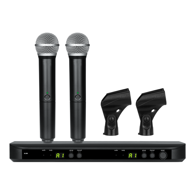 BEST PRICE for NEW ORIGINAL BLX288 Dual Channel Portable Handheld Lavalier Metal Wireless Microphone System for Home Karaoke