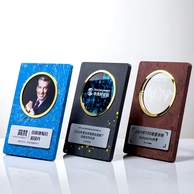 Wholesale High Quality Customized YouTube Trophy Plaques Stone Marble Crystal Glass Metal Company Certificate Awards UV Printing