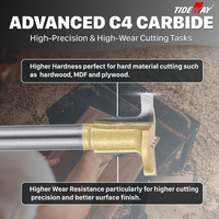TIDEWAY Fraise à rainurer en carbure de tungstène pour moulures, profil en T, pour fraisage CNC du bois, ODM OEM HRC93