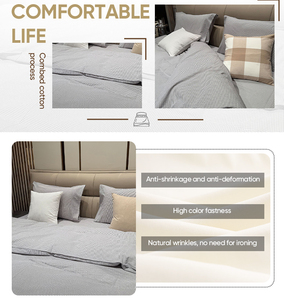 Parure <span class=keywords><strong>de</strong></span> lit quatre pièces en coton lavé style coréen <span class=keywords><strong>vintage</strong></span> simple, avec grande dentelle et volants, housse <span class=keywords><strong>de</strong></span> <span class=keywords><strong>couette</strong></span> 300TC anti-boulochage personnalisable - Product Image 5