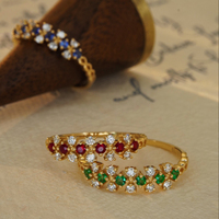 Bagues en pierres précieuses H & F bagues en pierre naturelle personnalisées en or massif 18 carats 14 carats 9 carats saphir empilé rubis émeraude pour femmes