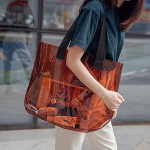 <b>Large</b> Stadium Approved <b>Bag</b> Holographic Clear <b>Tote</b> Iridescent Pvc Beach <b>Bags</b> With Handles - Product Image 3