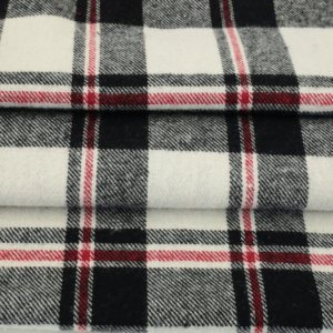 Camicia a quadri bianca tinta in filo di cotone tessuto di flanella leggero con motivo a quadri rivestiti - Product Image 3