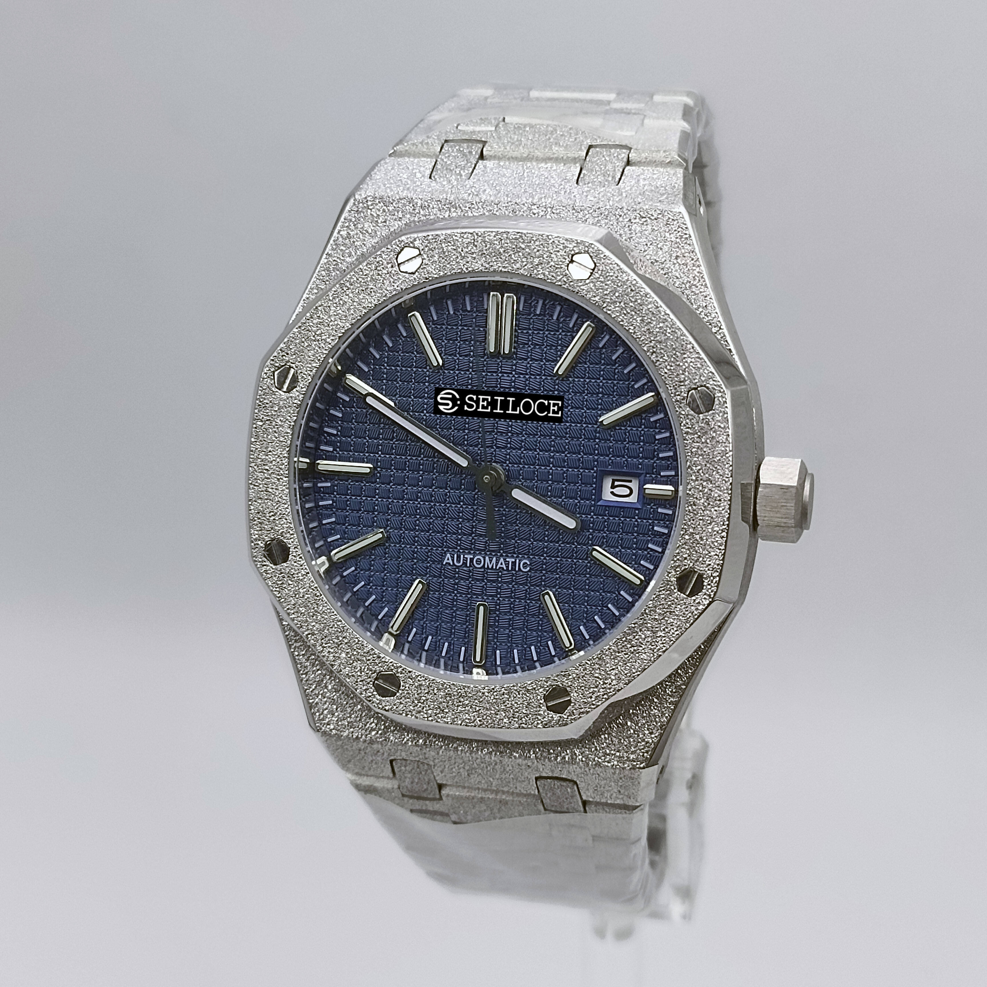 Silver Case+Dark Blue Dial