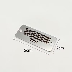 Tùy chỉnh nhôm dính tài sản thẻ với số <span class=keywords><strong>serial</strong></span> và kim loại biểu tượng không thấm nước mã vạch nhãn 500 cái moq - Product Image 3