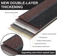 Bardeaux de toiture en bitume laminé modernes pour villas, tuiles de toiture en fibre de verre, imperméables, couleur personnalisée