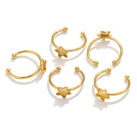 DIY 18K vergoldete Edelstahl-Ringfassungen, verstellbar, Schmuckherstellungskomponenten, geometrische Form, Cabochon-Cameo-Basis