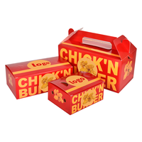 Nouveau design style coréen à emporter pour frire du poulet frites boîte d'emballage de fast-food boîtes de papier d'emballage de fast-food Biodeg