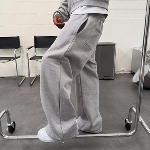 Custom 500 Gsm Wide Leg Sweatpants Embroidery Adjustable Drawstring Cuff <b>Baggy</b> <b>Track</b> <b>Pants</b> for Men - Product Image 2