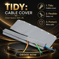 Tubo protector de cables de PVC gris flexible ignífugo de 220 V con cierre de botón para cableado dividido