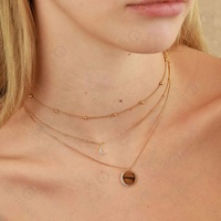 Collier avec pendentif en forme de croissant de lune en argent 925 avec gravure de nom, chaîne délicate Gemnel, breloques en CZ