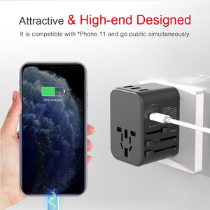 Loại Kép C 33.5W Đầu Ra Sạc Nhanh <span class=keywords><strong>3USB</strong></span> Xách Tay Mới Nhất Sạc Du Lịch Với Biểu Tượng Tùy Chỉnh - Product Image 4