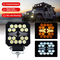 Projecteur LED rond à réflecteur hexagonal, ailettes de refroidissement, haute transmission, sans scintillement, pour conduite