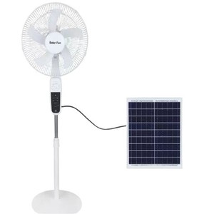 Ventilador Solar Recargable de 25W, Silencioso, Oscilante, Vertical, para Uso en Interiores y Exteriores, con Panel Solar para Carga - Product Image 5