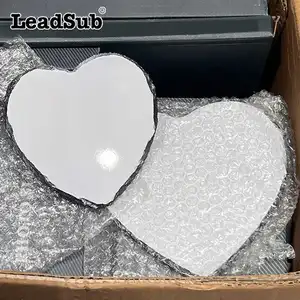 Marco de pintura personalizado al por mayor Placa de almacén de EE. UU. 15*15cm 20*20cm en forma de corazón sublimación espacios en blanco piedra de roca foto pizarra