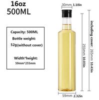 Récipient en plastique écologique, bidons d'huile de cuisson, bouteilles rondes transparentes vides en PET de 500ml