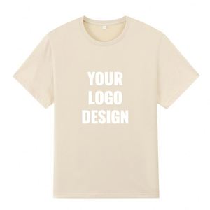 T-shirt uni en coton épais à manches courtes et col rond, durable, couleur unie, pour impression par transfert thermique personnalisée sur vêtements - Product Image 1