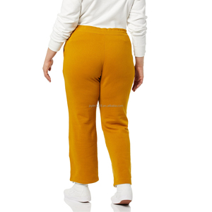 <span class=keywords><strong>Pantalon</strong></span> de sport grande taille pour <span class=keywords><strong>femme</strong></span>, taille mi-haute élastique, décontracté, pour fitness et <span class=keywords><strong>jogging</strong></span>, sur mesure, 100 % coton, devant plat, coupe ample - Product Image 4