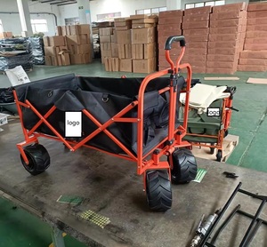 Chariot utilitaire pliable d'extérieur avec porte arrière ouverte et plateau surdimensionné, facile à manœuvrer, fabriqué en usine - Product Image 1