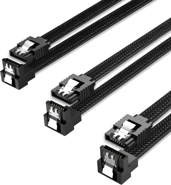 90 Degree Right Angle SATA Cable 18 Inches 6.0 Gbps SATA III Cable SATA SSD Cable