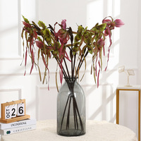 70cm 3-Köpfige Künstliche Paphiopedilum-Orchidee Realistischer Flauschiger Stiel Künstliche Slipper-Orchidee für Wabi-Sabi Vintage Heim- und Hochzeitsdekoration