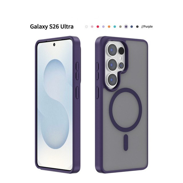 Frosted Skin Feeling Magnetic Phone Cover for iPhone TPU+PC Shockproof Mobile Phone Case For Samsung S26 Ultra