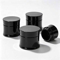 Nouveau design, vente en gros, pot rond vide en PP, pot de vernis à ongles noir brillant, pot de gel de construction 10g 15g 30g 50g, pot rond en plastique PP pour vernis gel