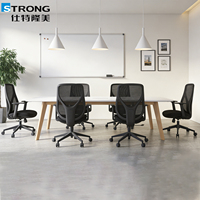 Chaise de bureau ergonomique à dossier moyen en maille, idéale pour les postes de travail et salles de formation, chaise de direction à prix abordable pour entreprises.
