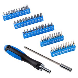 180-Piece Socket Wrench Woodworking Tool Case, Assorted Tool <b>Set</b> with Plastic Toolbox & Storage Box, Blue - Product Image 3