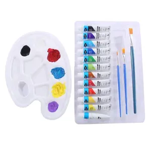 Water Kleur Verf Set Voor Kid Schilderen 12 Kleur 12Ml Groothandel Goedkope Beste Niet Giftig Aquarel Verf Set