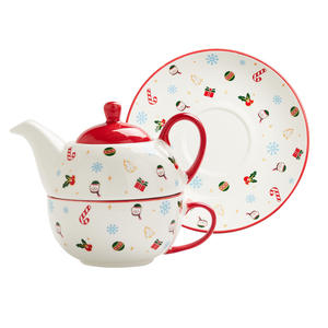 <span class=keywords><strong>Tetera</strong></span> de serie navideña para <span class=keywords><strong>una</strong></span> <span class=keywords><strong>tetera</strong></span> con juego de <span class=keywords><strong>taza</strong></span> de té y platillo <span class=keywords><strong>Taza</strong></span> de árbol de Navidad de Papá Noel con platillo Té para un juego - Product Image 1