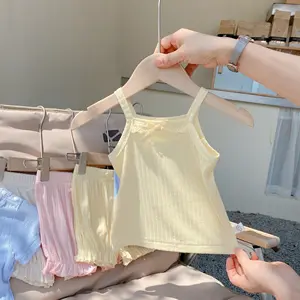 夏の卸売子供服幼児赤ちゃん女の子のドレスファッションサスペンダートタンク子供服2043aMT088