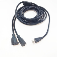 15A 3x12AWG SJT 125V ETL-Zertifiziertes US Nema 5-15P Stecker auf 2x 5-15R Buchse Industrie-Stromkabel