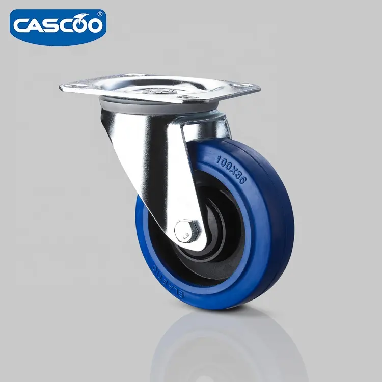 CASCOO swivel castor flightcase rubber blue wheels 4, flight case parts