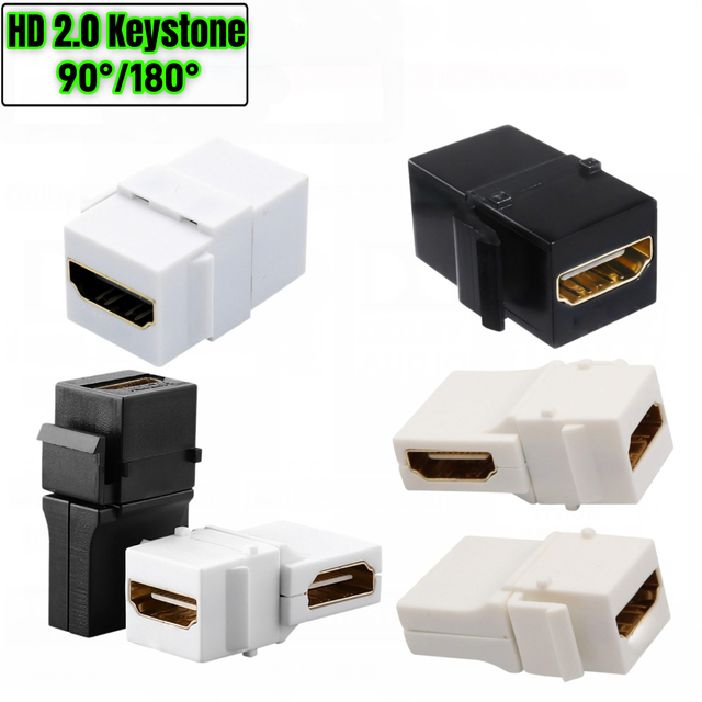 4K HDMI 2.0 Female to Female Keystone Wall Plate Receptacle Multimedia Module Coupler Keystone Jack HD Display Connector
