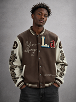 Veste de baseball varsity pour homme en coton lourd 330GSM avec patch chenille personnalisé, style Letterman universitaire, OEM