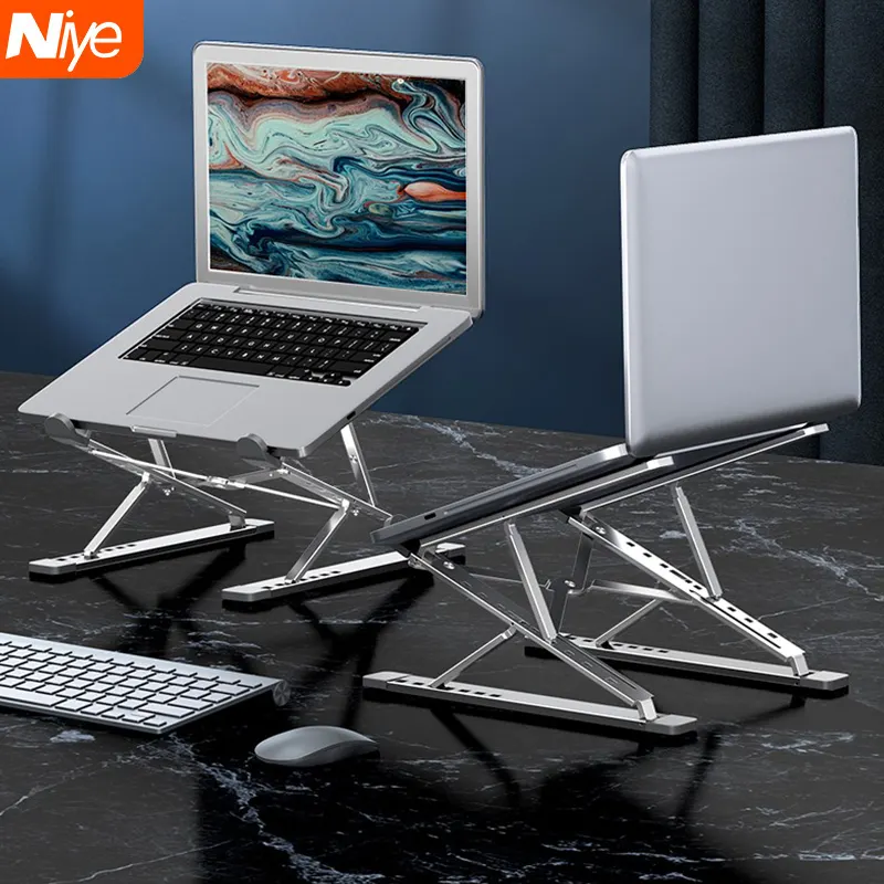โต๊ะคอมพิวเตอร์แบบพกพาขาตั้งแล็ปท็อปแท่นวางแท็บเล็ตอลูมิเนียมอัลลอย